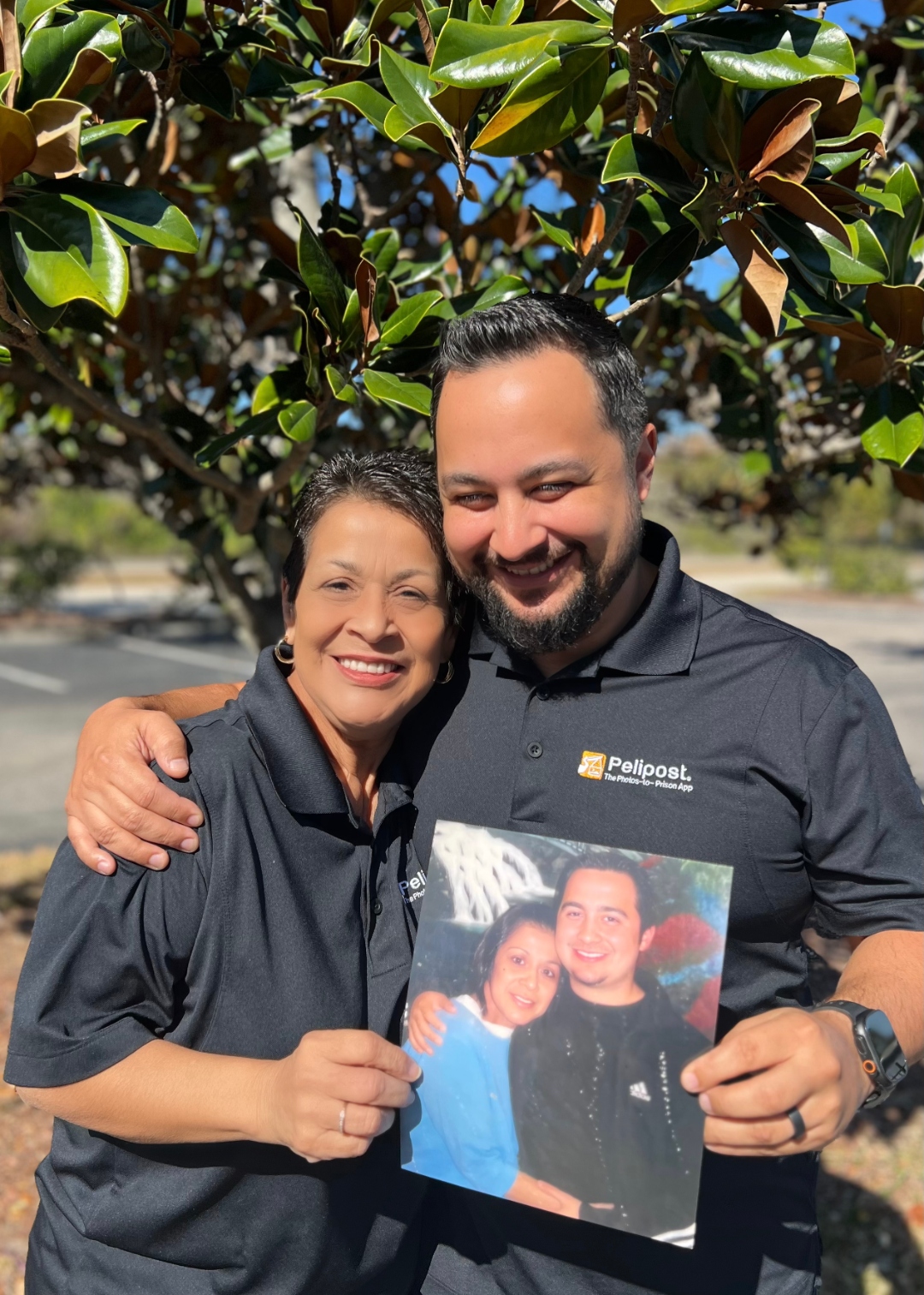 Joe Calderon and his mother Becky, founders of Pelipost, smiling together